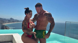 Gabriella Euzebio - Naughty Brazilian Rides A Huge Dick And Takes A Cumload On Her Tits In The Balcony